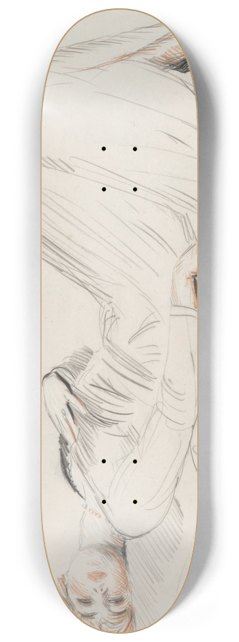 Paul Csar Helleu - Jeune femme allonge 8.25 inch art skate deck