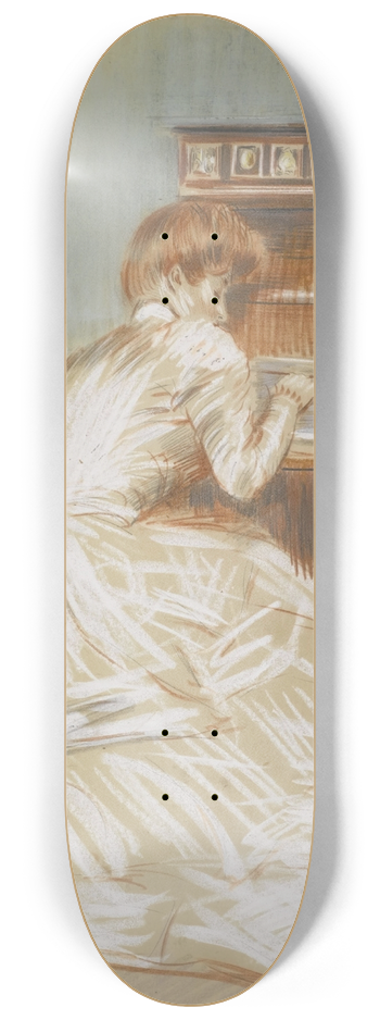 Paul Csar Helleu - Madame Helleu  son secrtaire 8.25 inch art skate deck