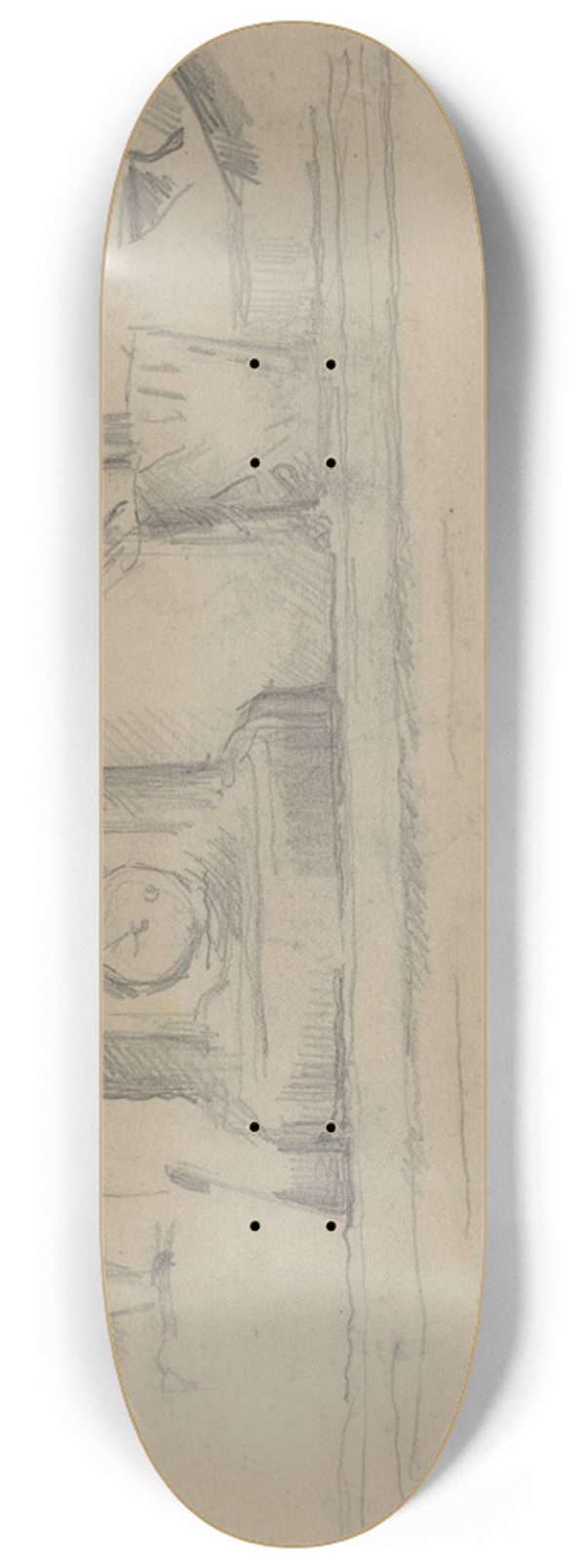 Paul Czanne - The Artists Father and Objects on a Mantel (verso) 8.25 inch art skate deck