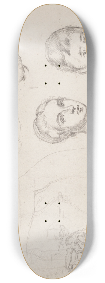Paul Czanne - Trois portraits de Paul et tudes daprs Pedro de Maya et le Tintoret 8.25 inch art skate deck