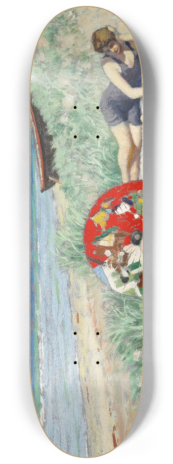 Paul Fischer - To piger og en japansk parasol p Hornbk strand 8.25 inch art skate deck