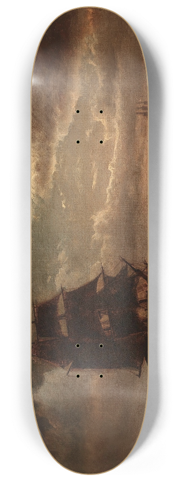 Anton Melbye - Mondnacht mit Dreimaster 8.25 inch art skate deck