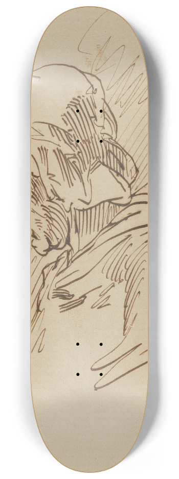 Paul Gavarni - Head of a Woman 8.25 inch art skate deck