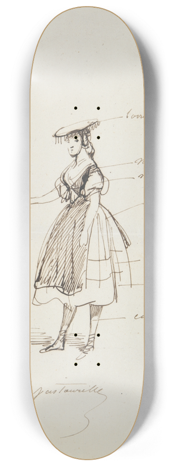 Paul Gavarni - Pastourelle 8.25 inch art skate deck