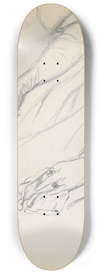 Paul Gavarni - Studies ofHands 8.25 inch art skate deck