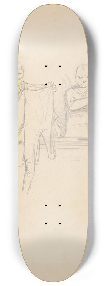 Paul Gavarni - Study for Book Illustration (Physiologie duTailleur ) 8.25 inch art skate deck