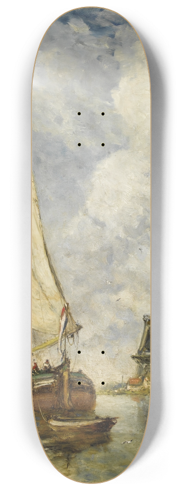 Paul Jean Clays - Moored Ships at Harbour 8.25 inch art skate deck