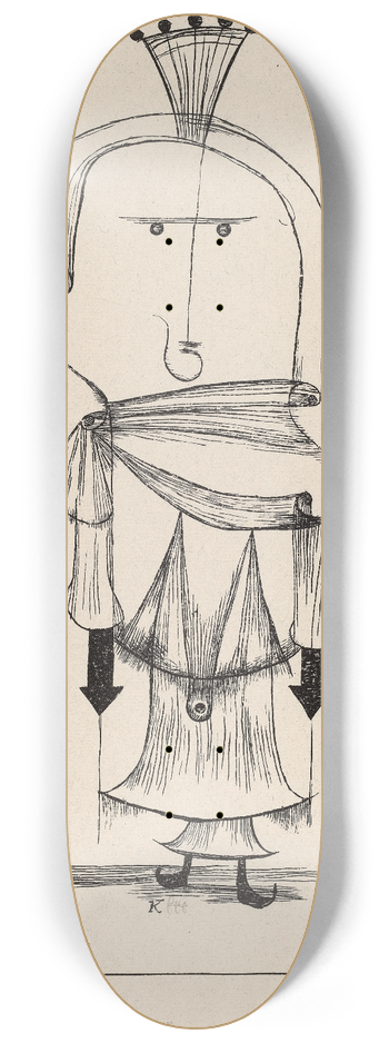 Paul Klee - Die Hexe mit dem Kamm (Witch with a Comb) 8.25 inch art skate deck