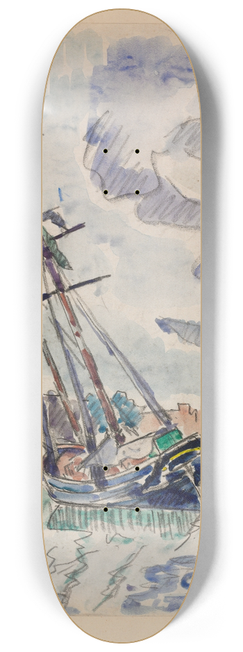 Paul Signac - Boat in Port 8.25 inch art skate deck