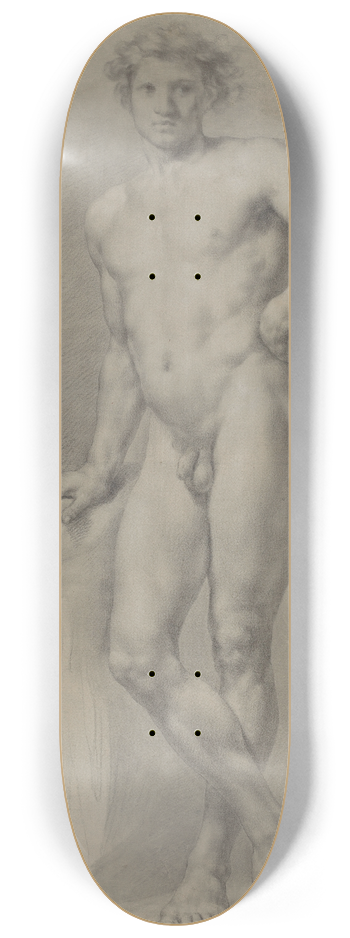 Anton Raphael Mengs - Male Nude Study 8.25 inch art skate deck