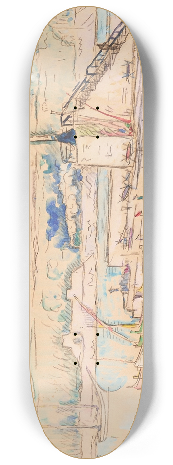 Paul Signac - Villefranche-sur-Mer 8.25 inch art skate deck