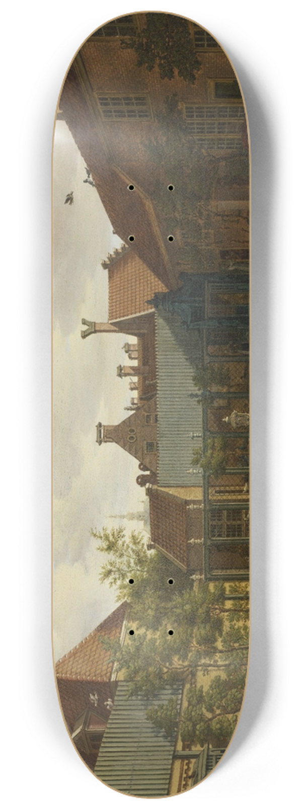 Paulus Constantijn la Fargue - View of a Town House Garden in The Hague 8.25 inch art skate deck