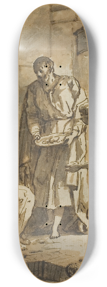 Anton Raphael Mengs - Saint Peter Visiting Saint Agatha in Prison and Healing her Wounds 8.25 inch art skate deck