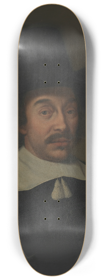 Paulus Hennekyn - Portrait of a Man, possibly Jan de Hooghe (1608-1682) 8.25 inch art skate deck