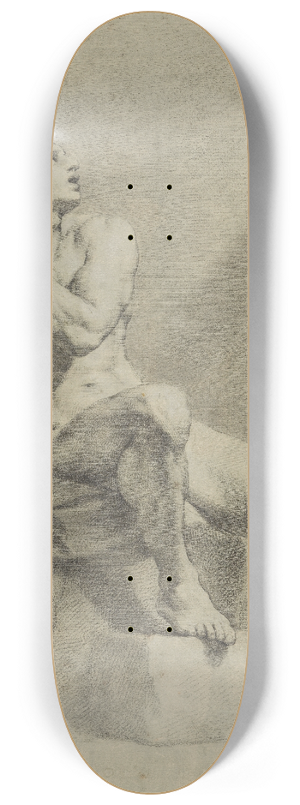 Anton Raphael Mengs - Sitzender mnnlicher Akt, schrg nach rechts, aufschauend 8.25 inch art skate deck