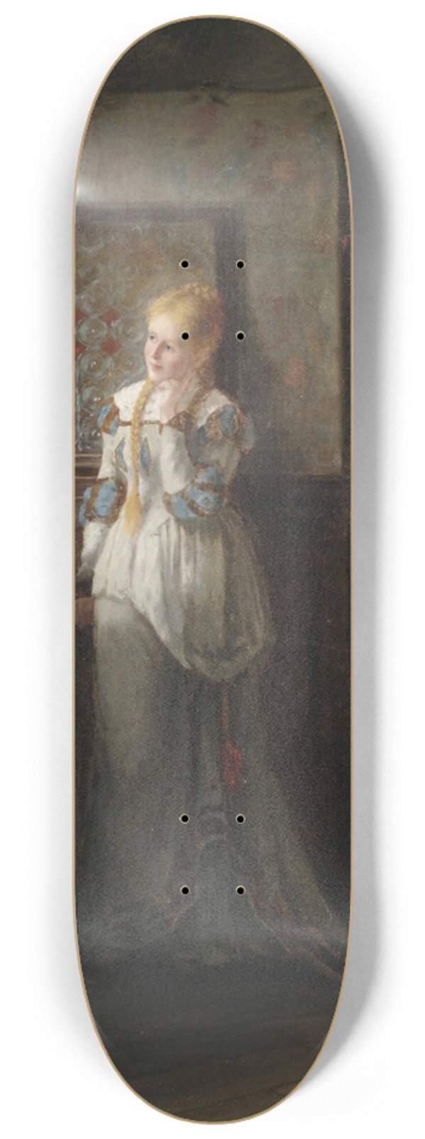 Paul Wichmann - Ein junges Mdchen in Erwartung am Fenster 8.25 inch art skate deck