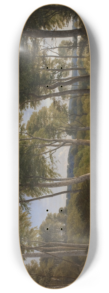 P. C. Skovgaard - Delhoved Wood near Lake Skarre, Zealand. Afternoon Light 8.25 inch art skate deck