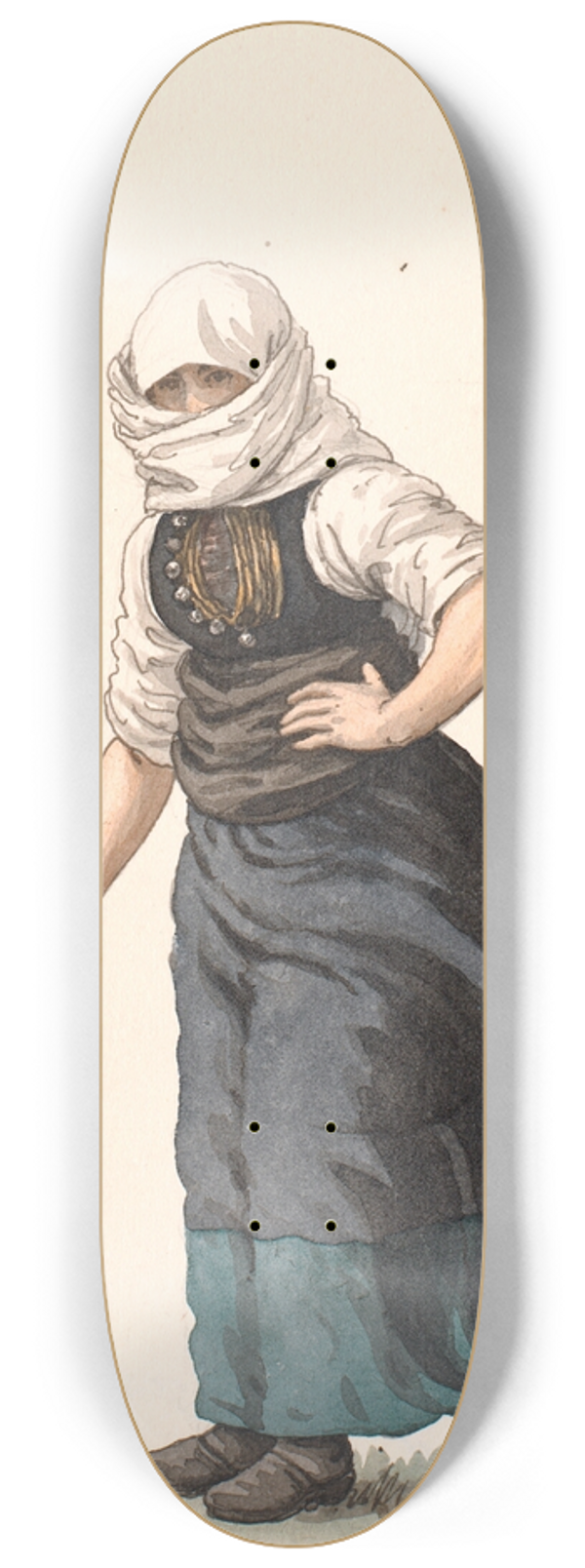 P. C. Skovgaard - Lsse bondepige i hverdagsdragt 8.25 inch art skate deck
