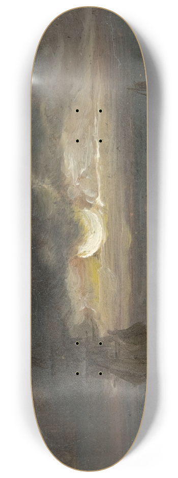 Peder Balke - Two Sailing BoatsBy Moonlight 8.25 inch art skate deck