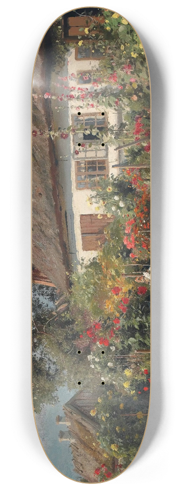 Peder Mrk Mnsted - A Cottage Garden With Chickens 8.25 inch art skate deck