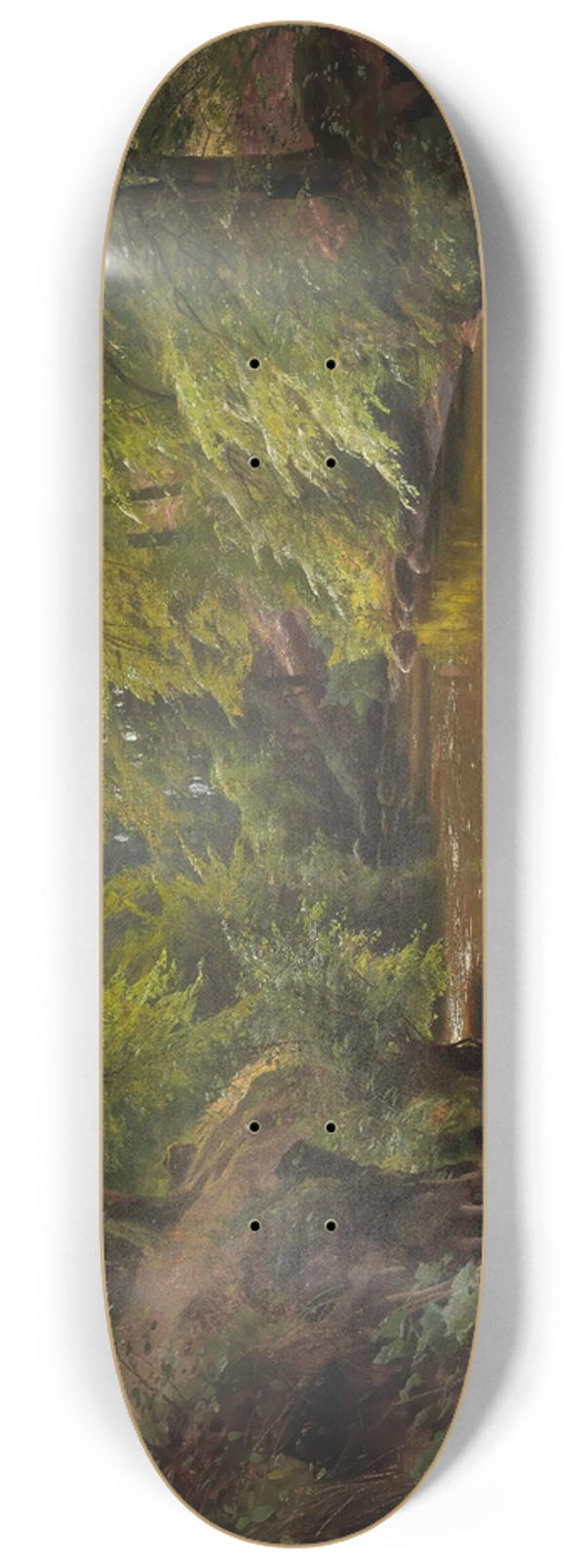 Peder Mrk Mnsted - Wooded River Landscape 8.25 inch art skate deck