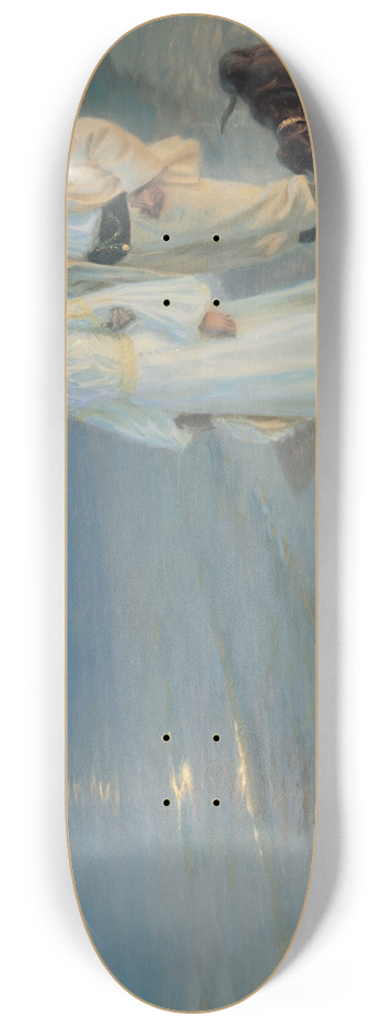 Peder Severin Kryer - Summer evening on the beach at Skagen. The painter and his wife 8.25 inch art skate deck
