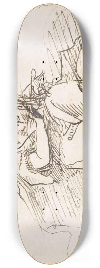 Pedro Duque y Cornejo - Angel with Palm Seated on Clouds 8.25 inch art skate deck