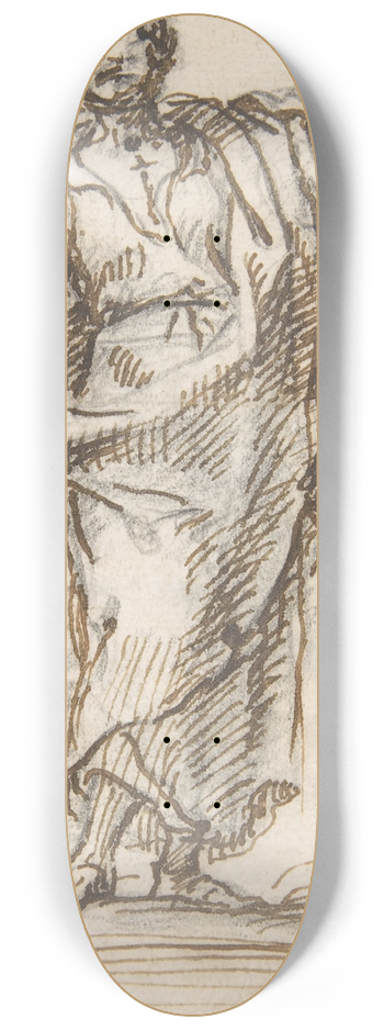 Pedro Duque y Cornejo - Male Saint Standing on a Pedestal with Arms Extended 8.25 inch art skate deck