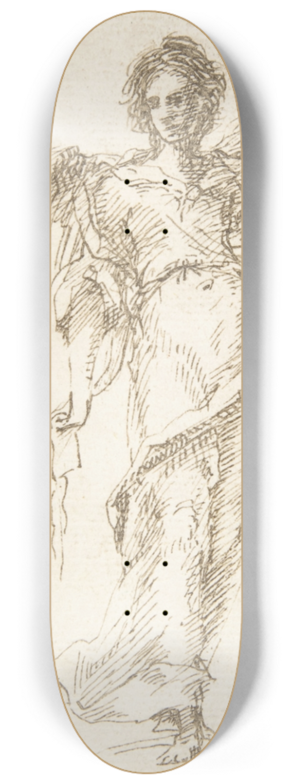 Pedro Duque y Cornejo - Standing Figure of an Angel 8.25 inch art skate deck