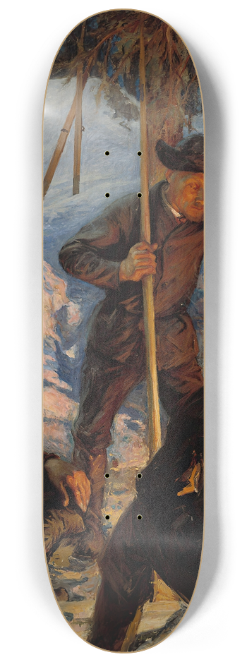 Pekka Halonen - Lumberjacks around a Campfire 8.25 inch art skate deck