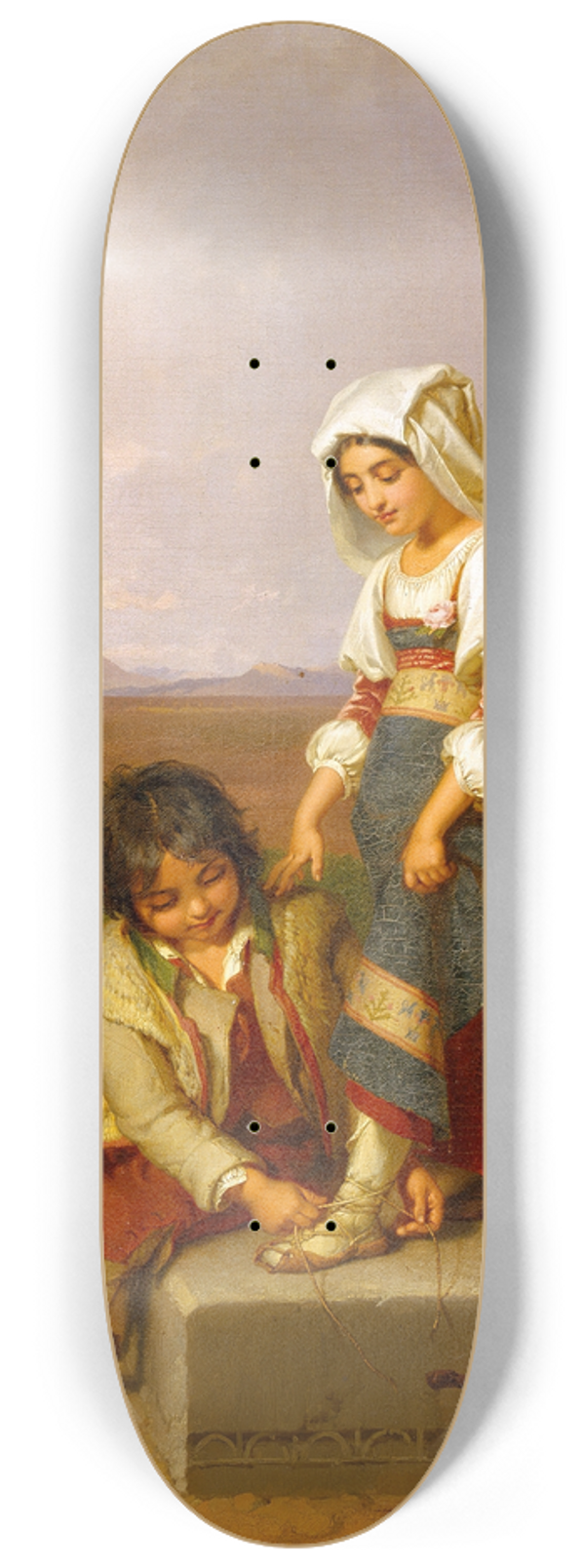 Penry Williams - A Shepherd-Boy And A Girl In The Roman Campagna, In The Background Aqua Claudia 8.25 inch art skate deck