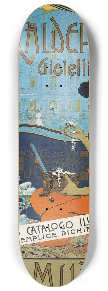 Adolfo Hohenstein - A. Calderoni Gioielliere 8.25 inch art skate deck