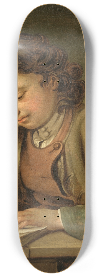 Per Krafft the Elder - A Boy Reading 8.25 inch art skate deck