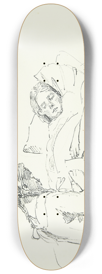 Peter Hansen - Lille pige lser hjt for en syg kunstnerens hustru og datter 8.25 inch art skate deck