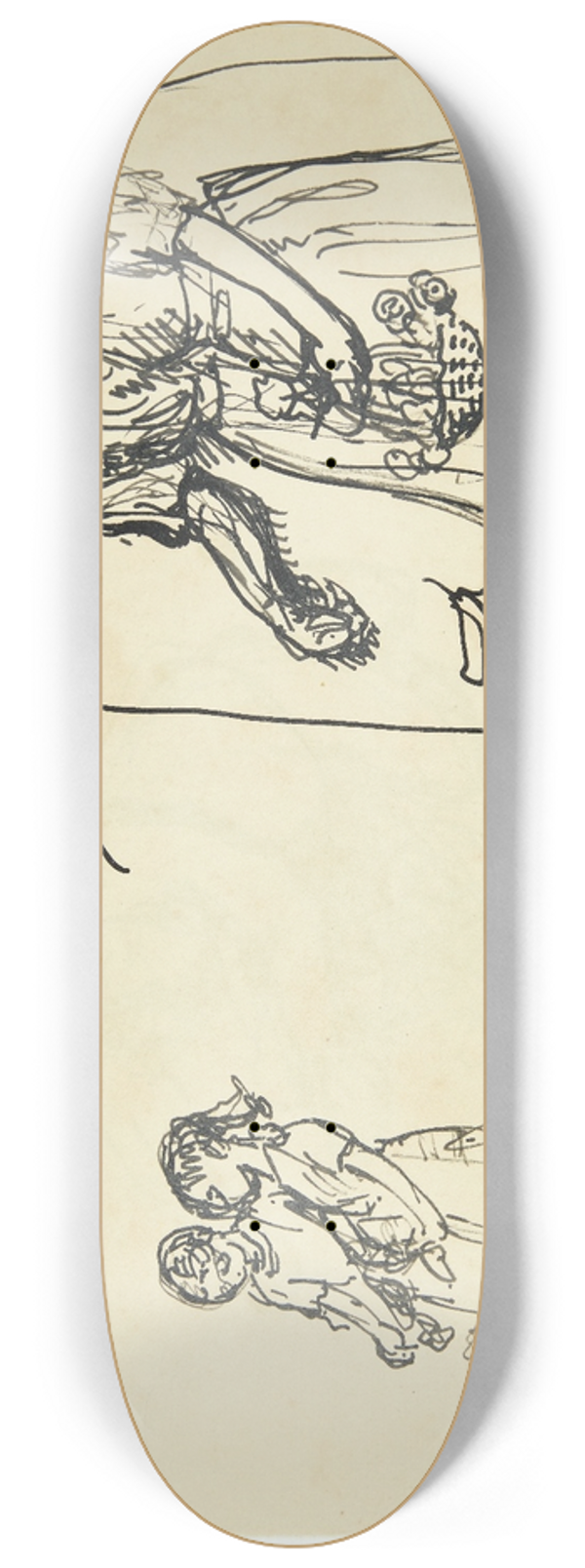 Peter Hansen - To sm piger, der strr blomster To udkast p samme blad 8.25 inch art skate deck