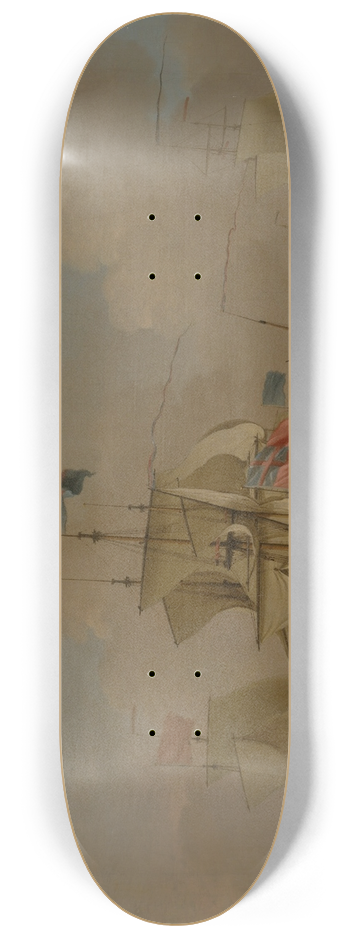 Peter Monamy - British Men-of-War and a Sloop 8.25 inch art skate deck