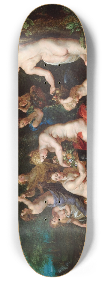 Peter Paul Rubens - Nymphs Filling The Cornucopia 8.25 inch art skate deck