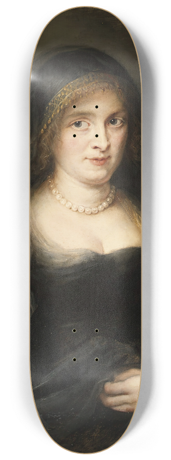 Peter Paul Rubens - Portrait of a Woman, Probably Susanna Lunden (Susanna Fourment, 15991628) 8.25 inch art skate deck
