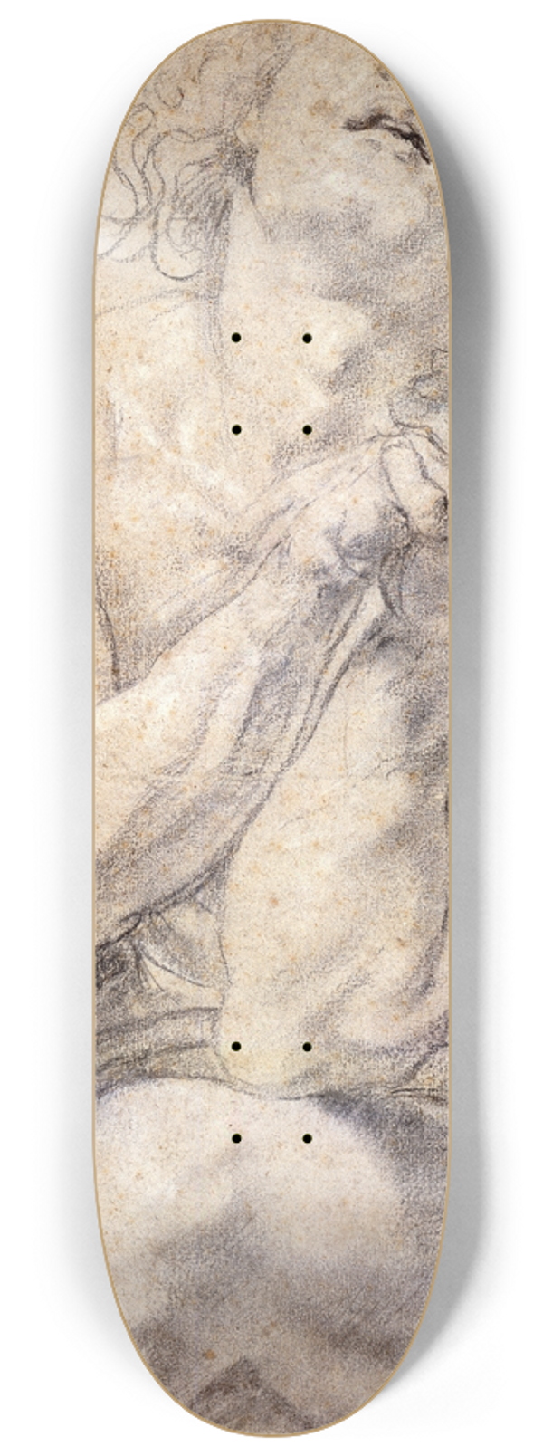 Peter Paul Rubens - Seated Male Youth (Study for Daniel) 8.25 inch art skate deck