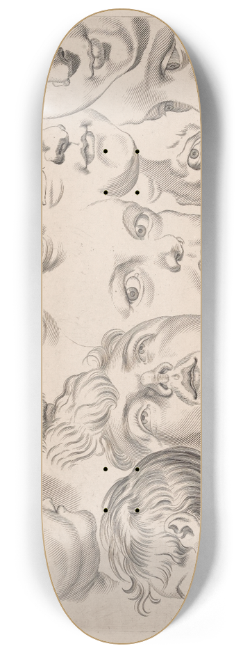 Peter Paul Rubens - Study of Heads 8.25 inch art skate deck