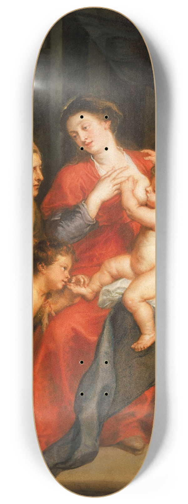 Peter Paul Rubens - The Virgin and Child with Sts. Elizabeth and John the Baptist 8.25 inch art skate deck