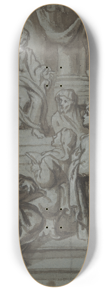 Peter van Lint - Christ Among theDoctors 8.25 inch art skate deck