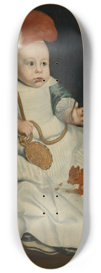 Peter van Lint - Portrait Of A Child With A Red Squirrel 8.25 inch art skate deck