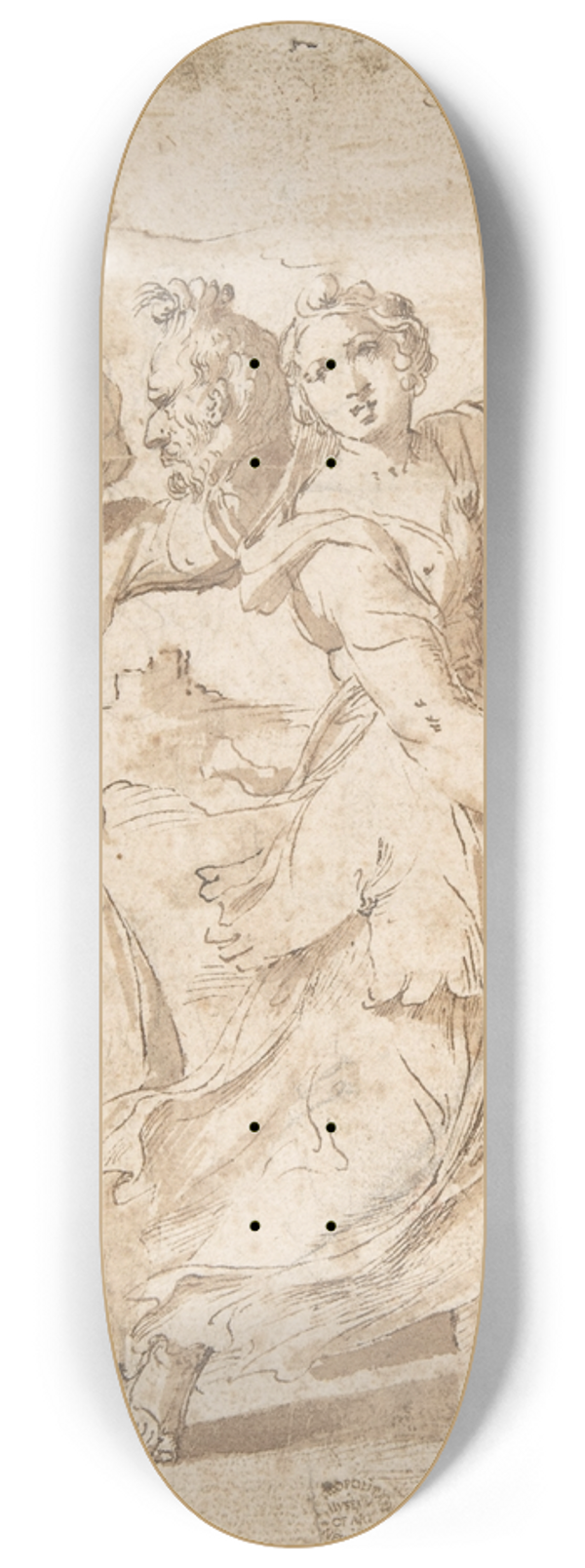 Anton Von Maron - Judith with the Head of Holofernes 8.25 inch art skate deck