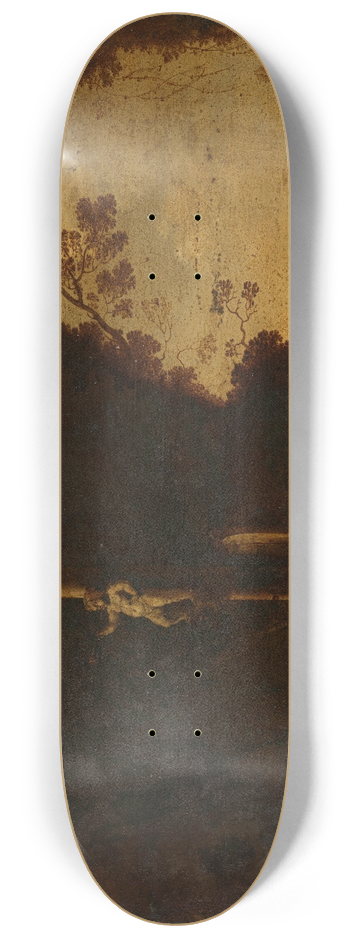 Petrus van Hattich - Nymphs in a Cave with Antique Ruins 8.25 inch art skate deck