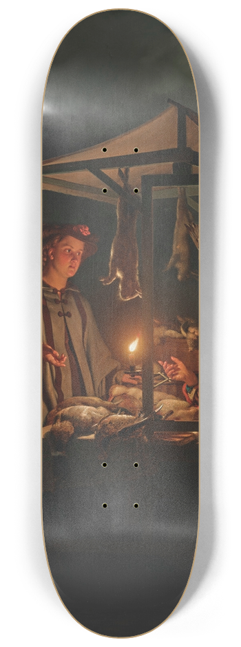 Petrus van Schendel - The game seller 8.25 inch art skate deck