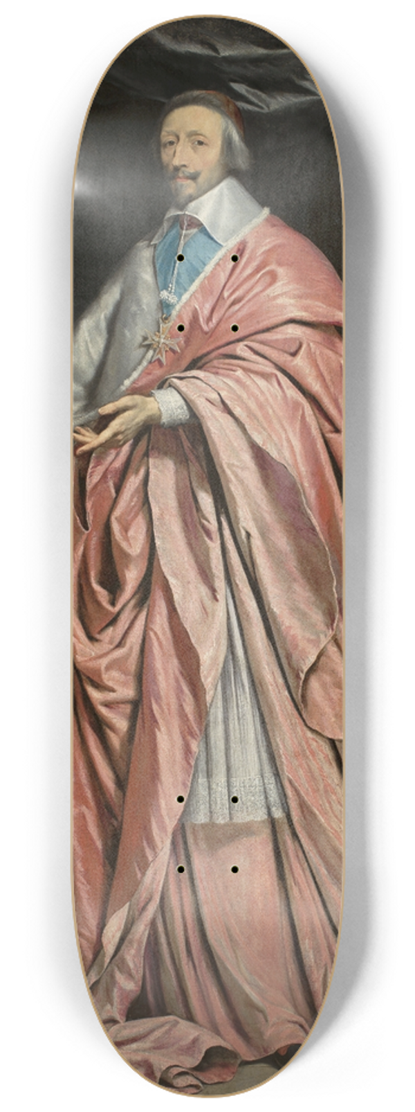 Philippe de Champaigne - Portrait of cardinal Richelieu 8.25 inch art skate deck