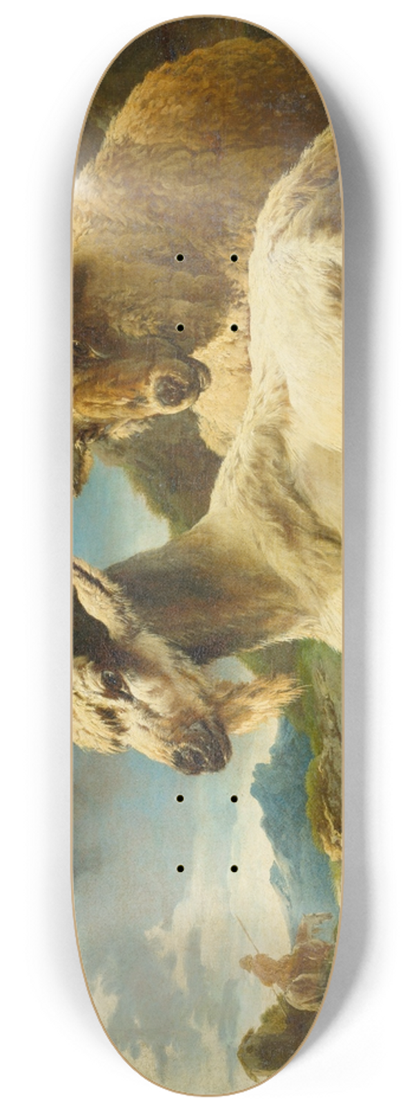 Philipp Peter Roos - Sheep and Goat in a Rocky Landscape 8.25 inch art skate deck