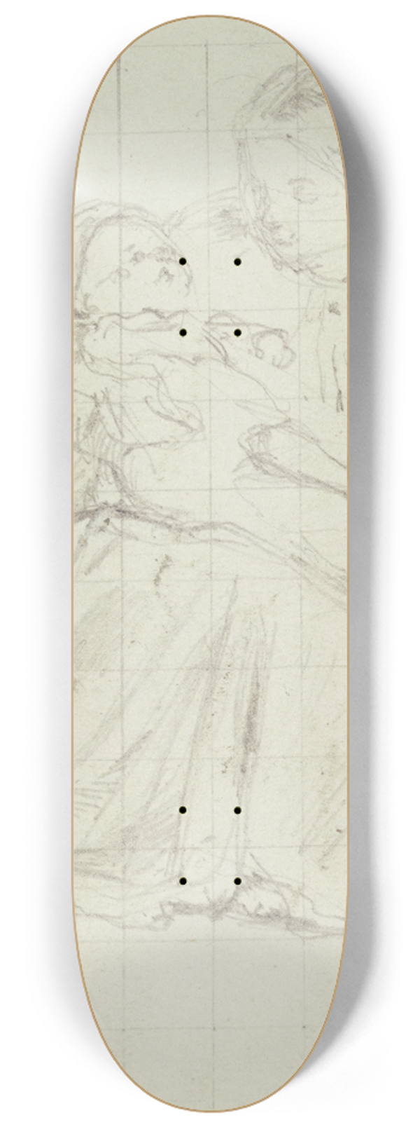 Philipp Rumpf - Mdchen, ein Kind im Einschlag auf dem Schoe haltend 8.25 inch art skate deck