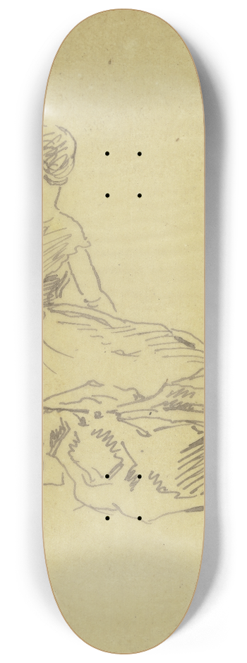 Philipp Rumpf - Rckenansicht einer lagernden Frau 8.25 inch art skate deck